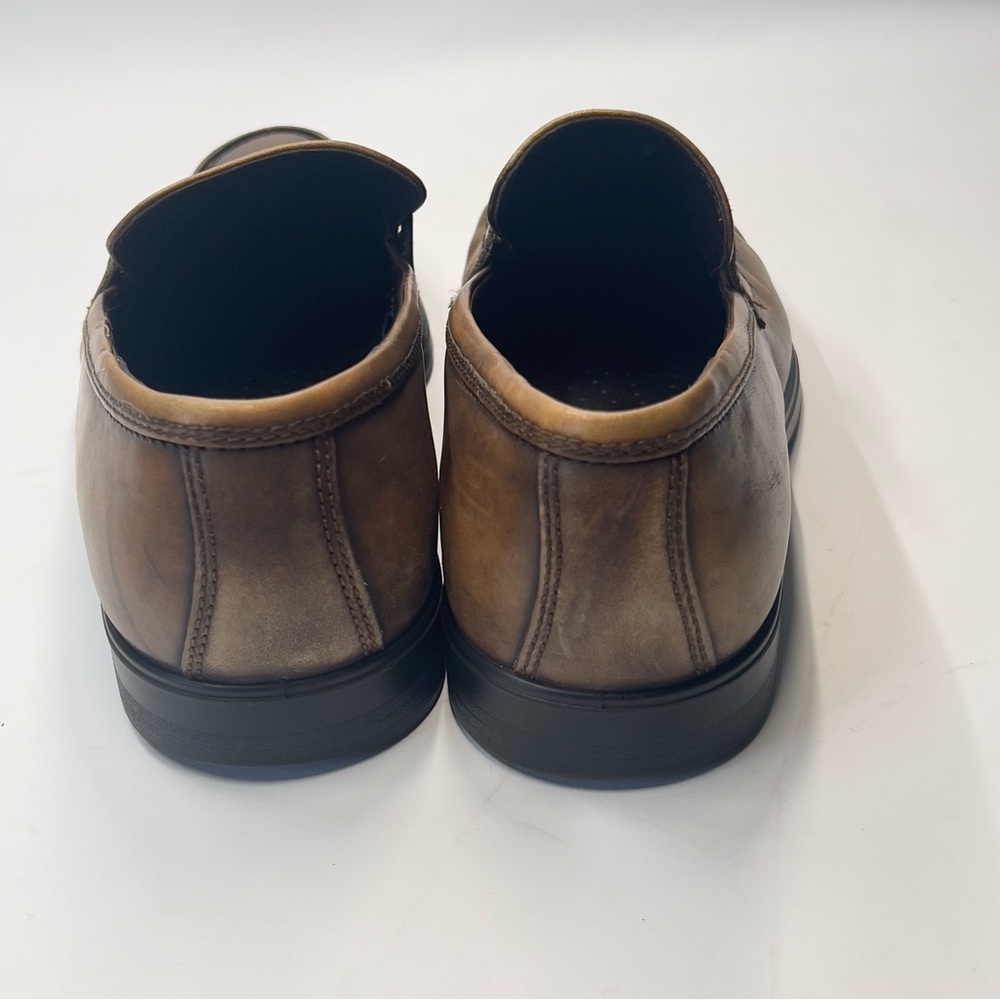 ECCO Men’s Size 11 Brown Tan Slip On Penny Leather Loafer - Picture 4 of 7